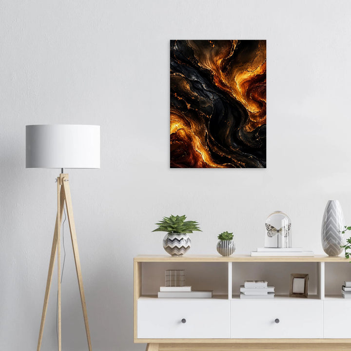 Molten Reverie – Wo Feuer zur fließenden Eleganz wird - Simpls space print-Print Material