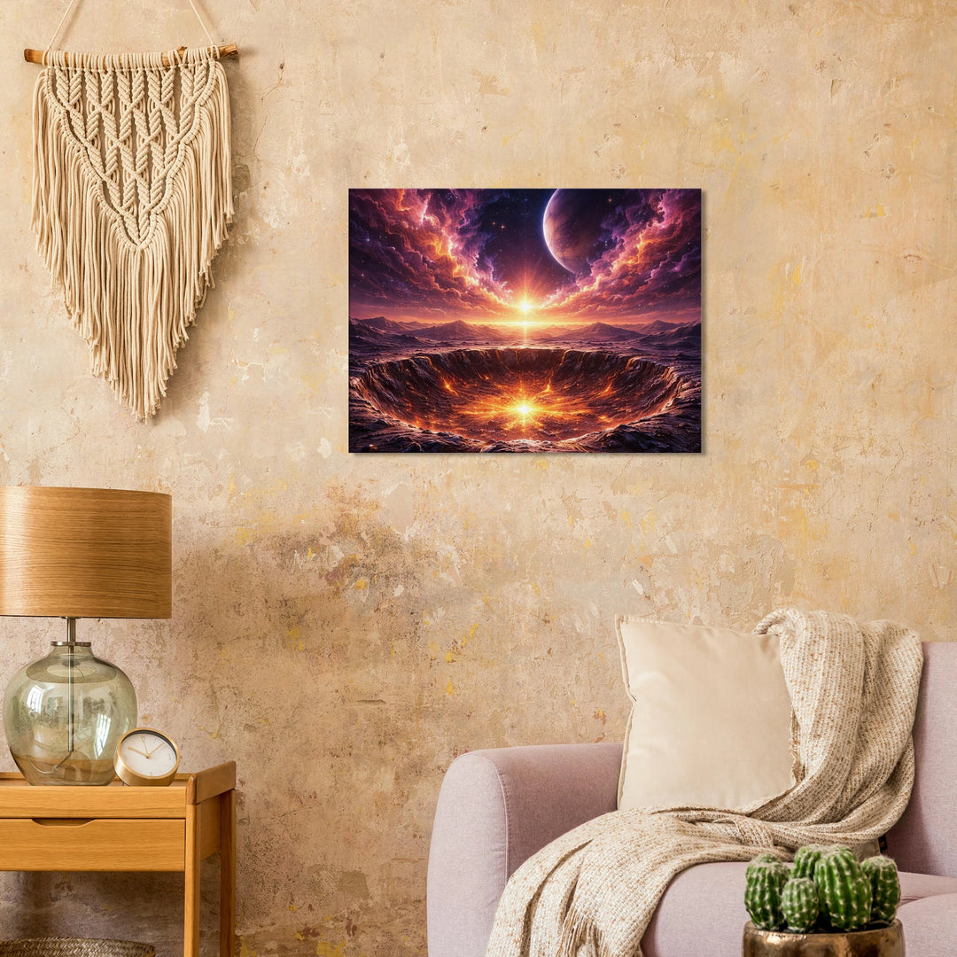 Crater Dusk – Wo Sterne schlafen und Feuer atmet - Simpls space print-Print Material