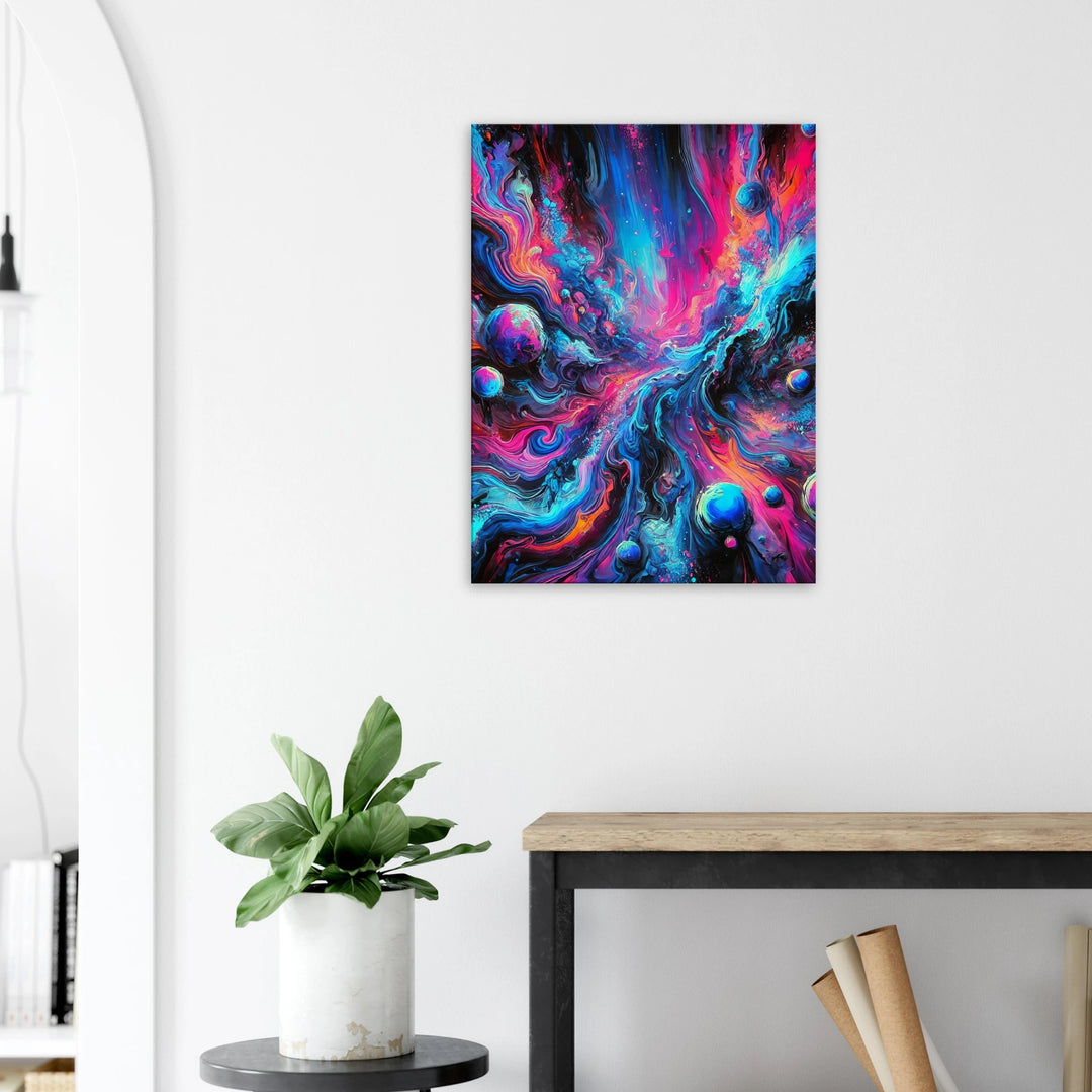 Blue-falls – Der farbige Wasserfall der Galaxie - Simpls space print-Print Material