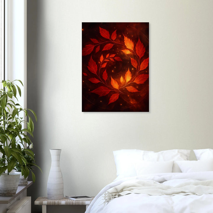 Crimson Leaves Galaxy - Simpls space print - Print Material