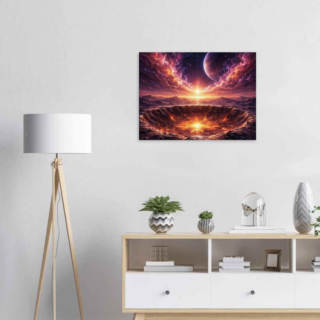 Crater Dusk – Wo Sterne schlafen und Feuer atmet - Simpls space print-Print Material