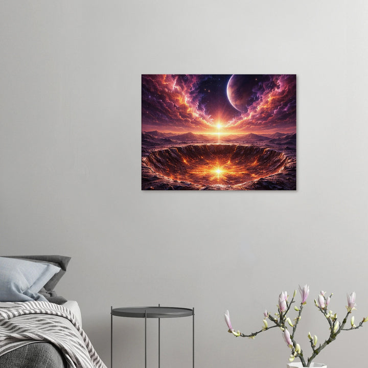 Crater Dusk – Wo Sterne schlafen und Feuer atmet - Simpls space print-Print Material