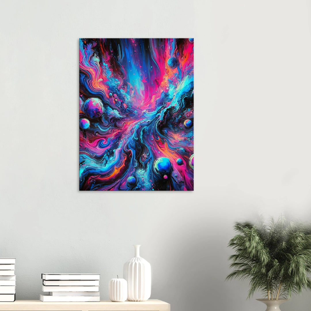 Blue-falls – Der farbige Wasserfall der Galaxie - Simpls space print-Print Material