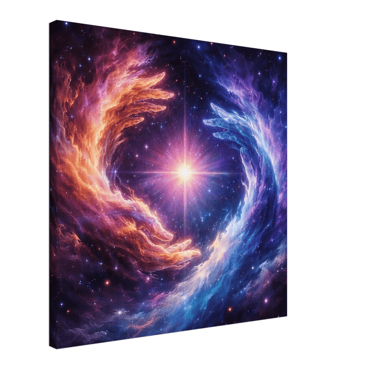 Stellar Embrace – Umarmung aus Licht und Unendlichkeit - Simpls space print - Print Material
