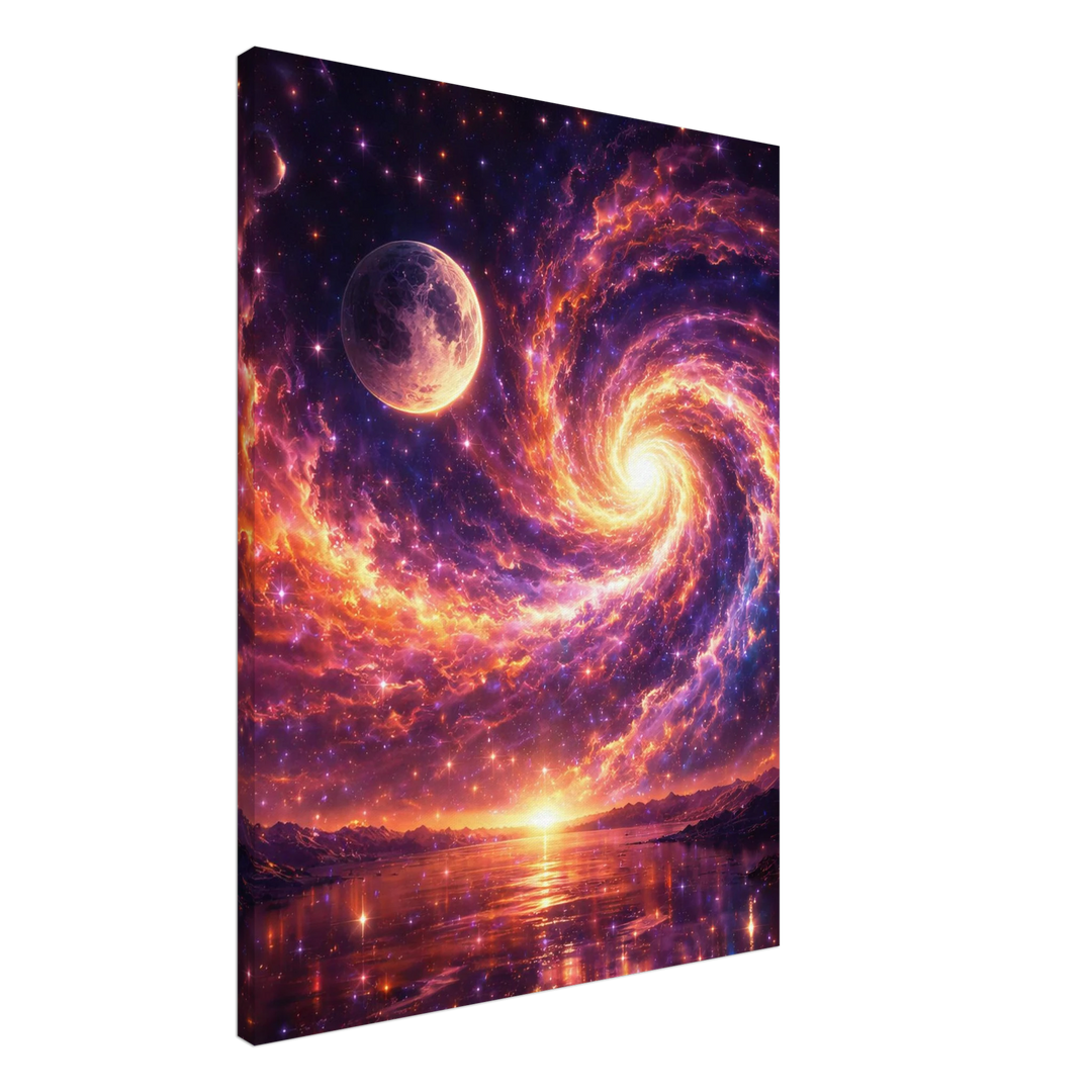 Moonwake Spiral – Kosmische Eleganz für moderne Wohnräume - Simpls space print - Print Material