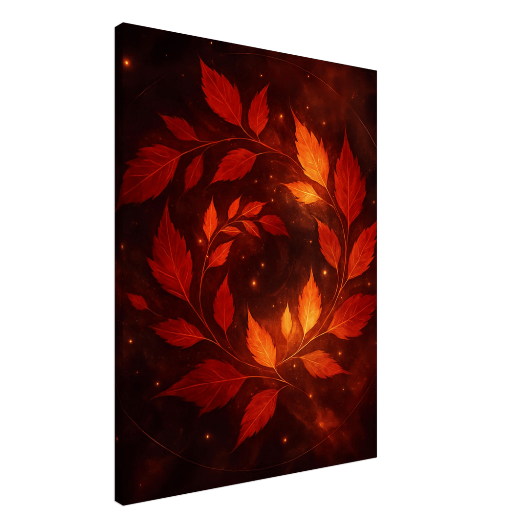 Crimson Leaves Galaxy - Simpls space print - Print Material