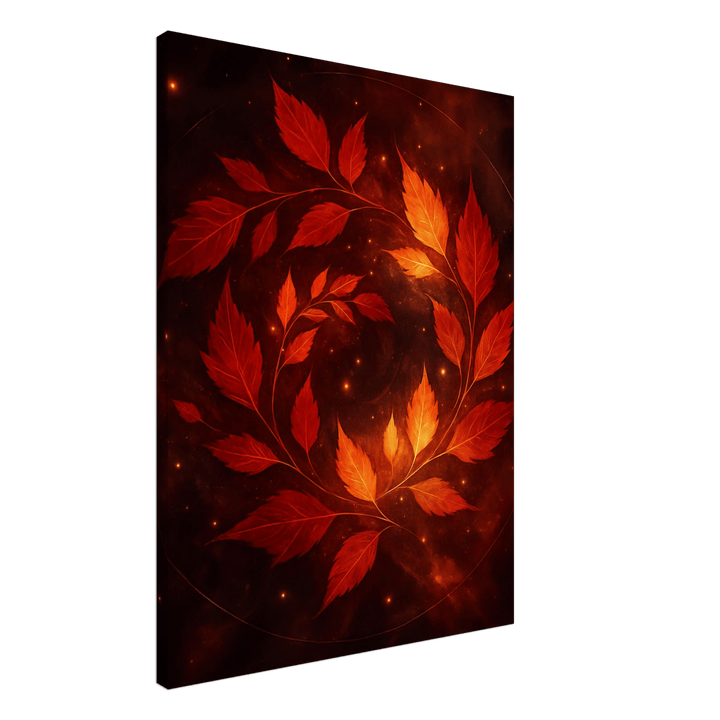 Crimson Leaves Galaxy - Simpls space print - Print Material