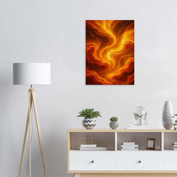 Molten Mirage – Das fließende Herz aus Feuer - Simpls space print-Print Material