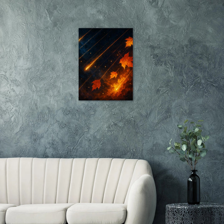 Falling Stars, Falling Leaves – Wenn der Himmel den Herbst umarmt - Simpls space print-Print Material