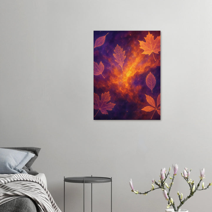 Twilight Leaves – Wenn Blätter in der Dämmerung tanzen - Simpls space print-Print Material
