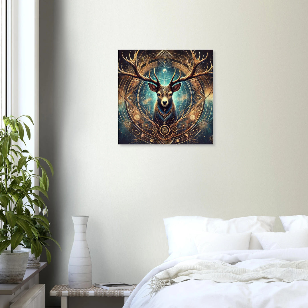 Totem Hirsch – Wächter der Stille und des Lichts - Simpls space print-Print Material