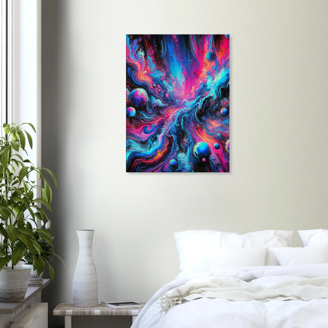 Blue-falls – Der farbige Wasserfall der Galaxie - Simpls space print-Print Material