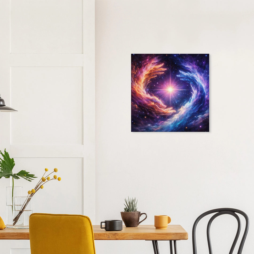 Stellar Embrace – Umarmung aus Licht und Unendlichkeit - Simpls space print-Print Material