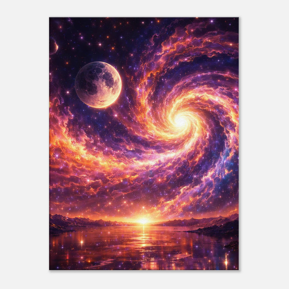 Moonwake Spiral – Kosmische Eleganz für moderne Wohnräume - Simpls space print-Print Material