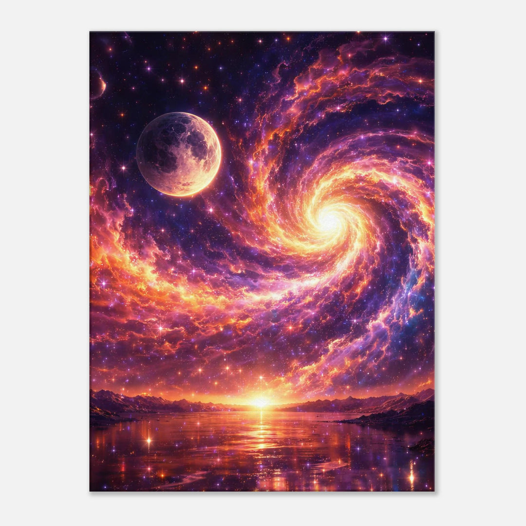 Moonwake Spiral – Kosmische Eleganz für moderne Wohnräume - Simpls space print-Print Material
