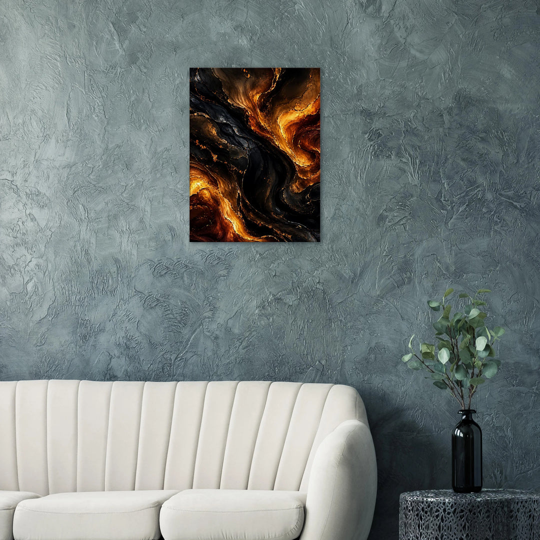 Molten Reverie – Wo Feuer zur fließenden Eleganz wird - Simpls space print-Print Material