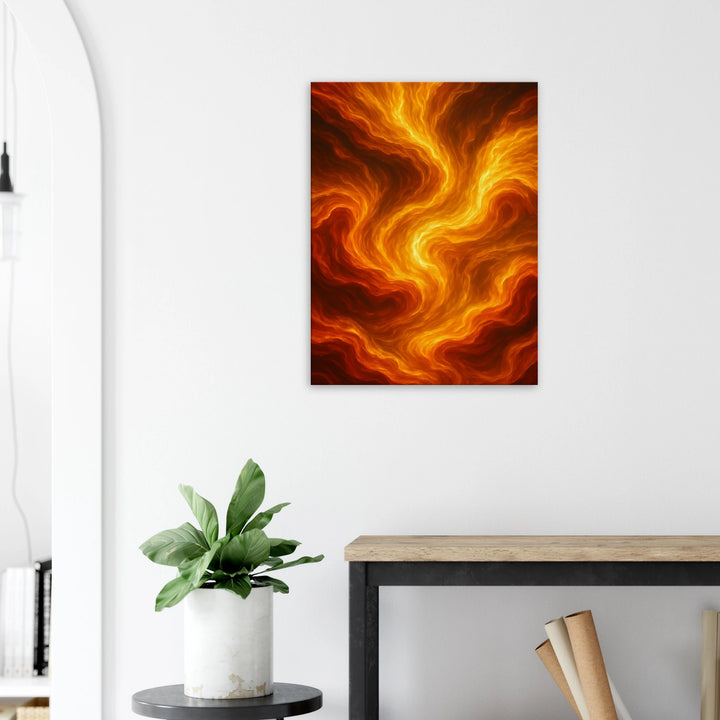 Molten Mirage – Das fließende Herz aus Feuer - Simpls space print-Print Material