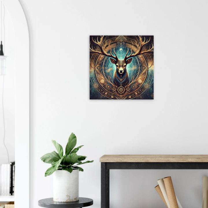 Totem Hirsch – Wächter der Stille und des Lichts - Simpls space print-Print Material