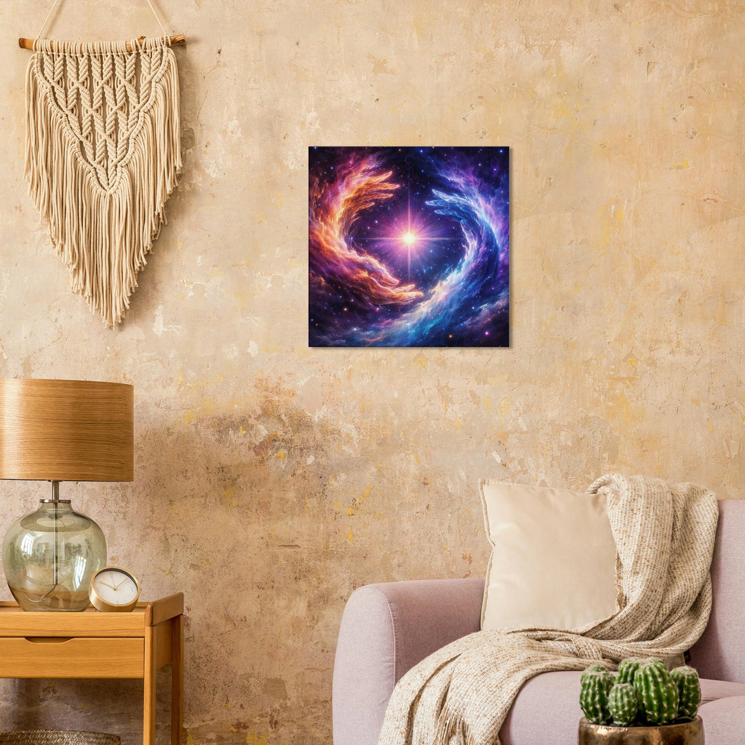 Stellar Embrace – Umarmung aus Licht und Unendlichkeit - Simpls space print-Print Material