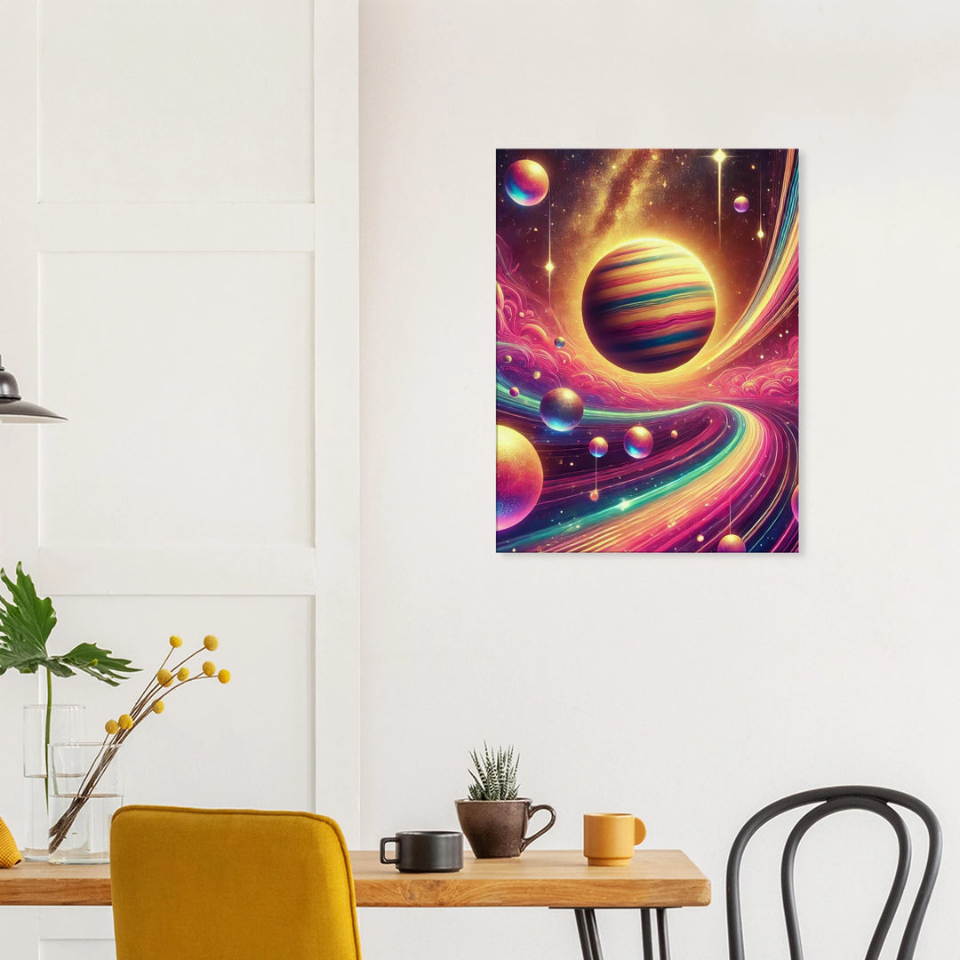 Trippy Space – Der Tanz der Farben im grenzenlosen All - Simpls space print-Print Material