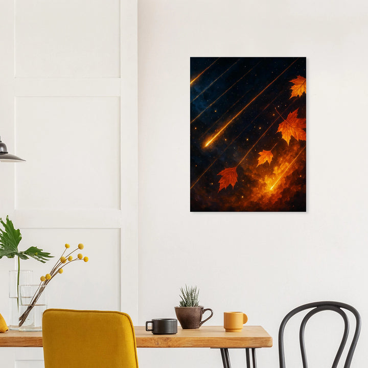 Falling Stars, Falling Leaves – Wenn der Himmel den Herbst umarmt - Simpls space print-Print Material