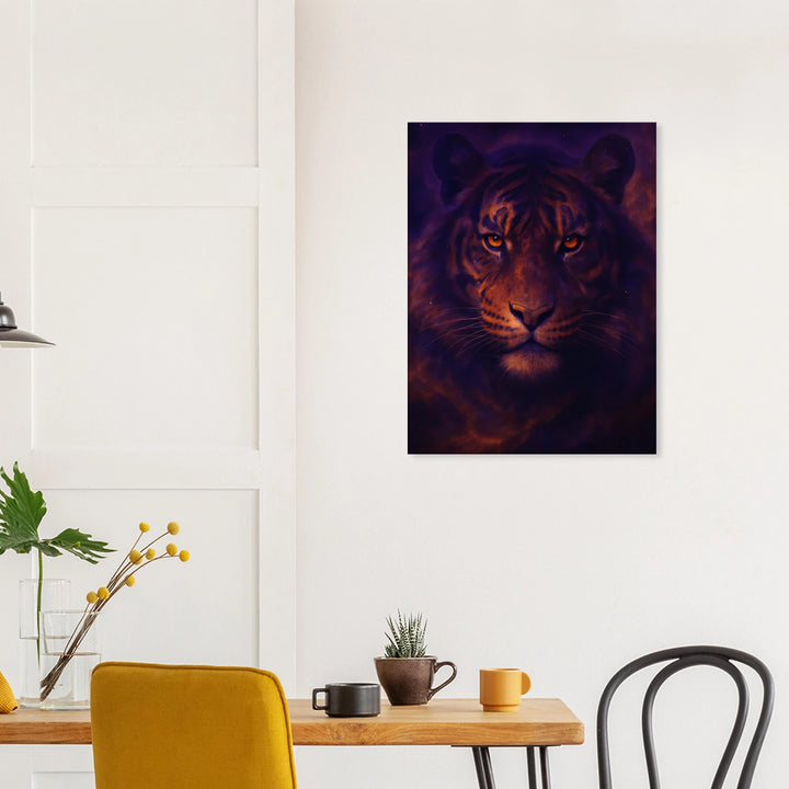 Nebula Tiger – Der kosmische Blick der Wildheit und Stille - Simpls space print-Print Material