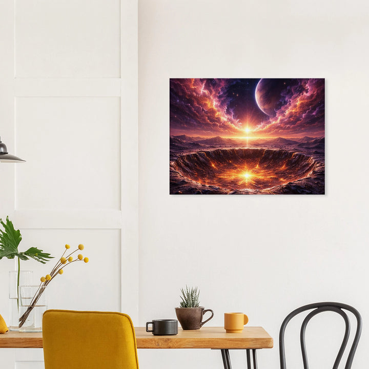 Crater Dusk – Wo Sterne schlafen und Feuer atmet - Simpls space print-Print Material