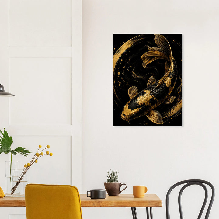 Liquid Koi – Wo Ruhe in goldene Eleganz fließt - Simpls space print - Print Material