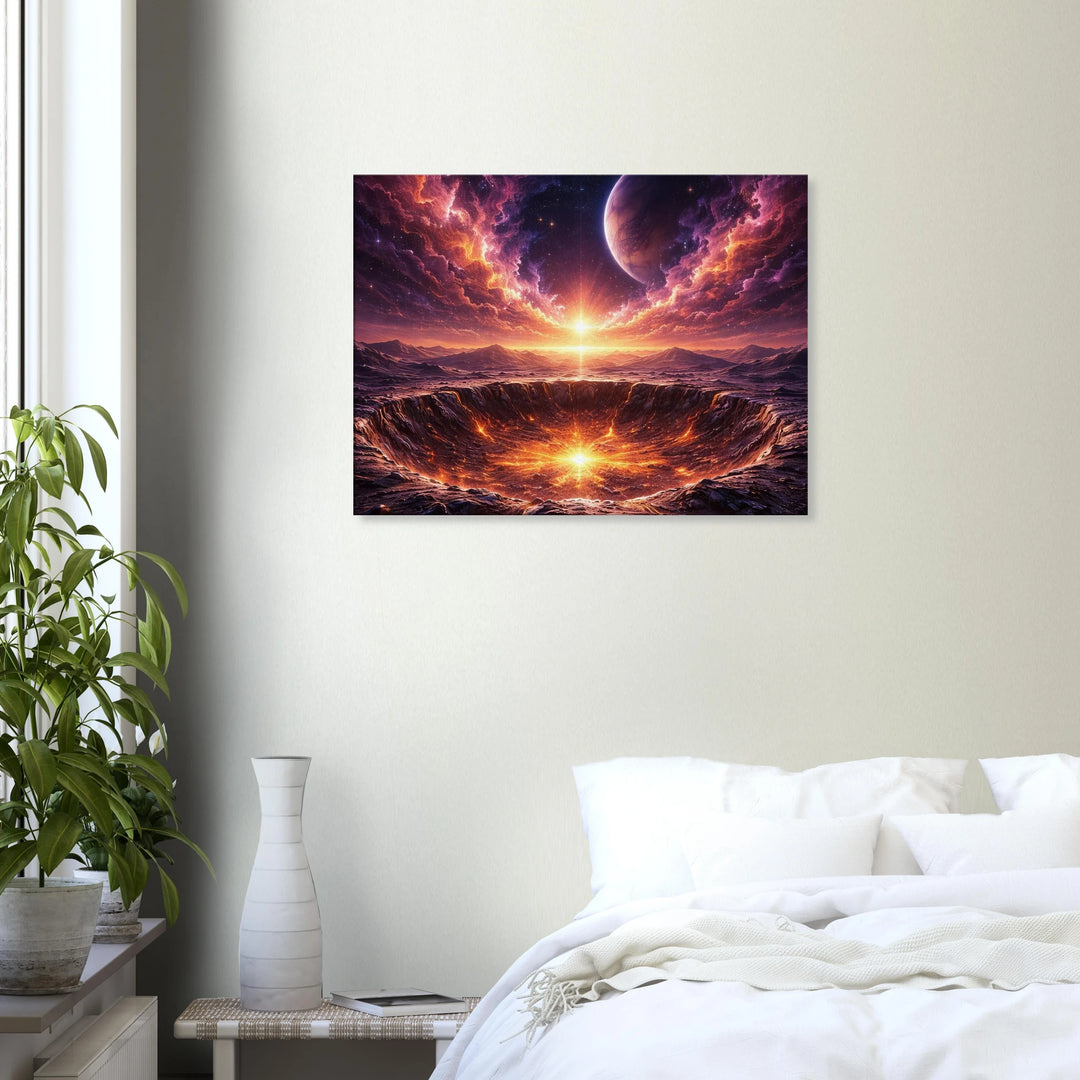 Crater Dusk – Wo Sterne schlafen und Feuer atmet - Simpls space print-Print Material