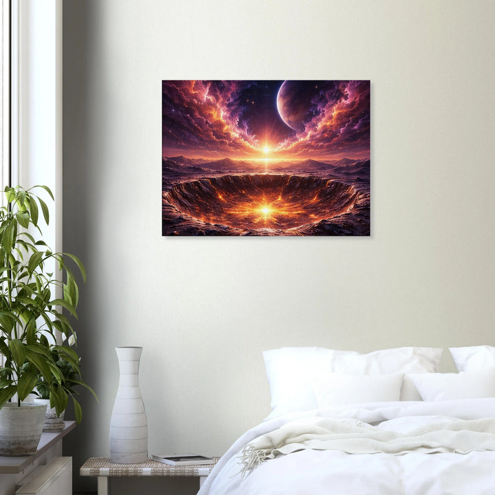 Crater Dusk – Wo Sterne schlafen und Feuer atmet - Simpls space print-Print Material