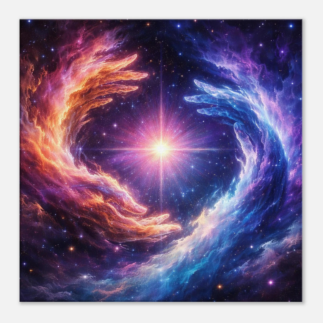 Stellar Embrace – Umarmung aus Licht und Unendlichkeit - Simpls space print-Print Material