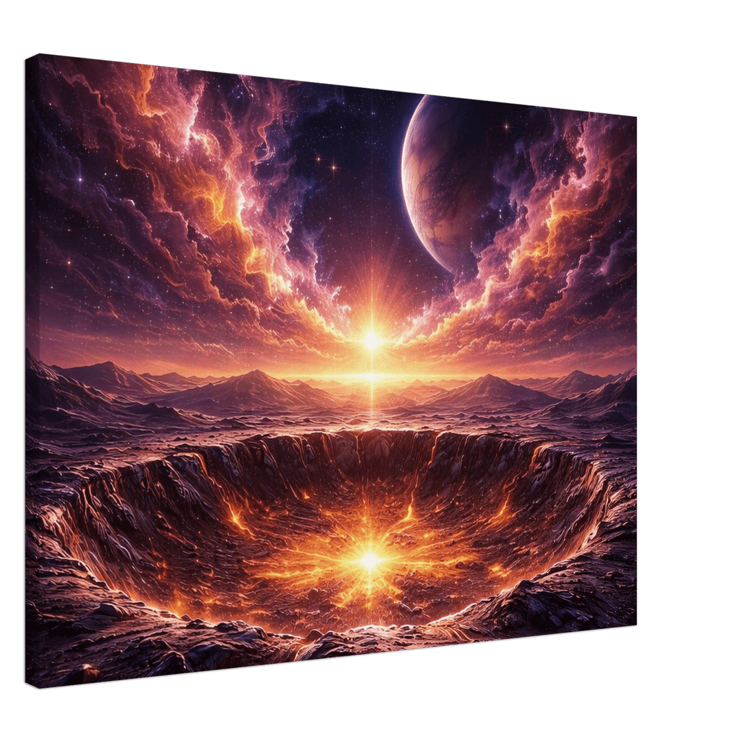 Crater Dusk – Wo Sterne schlafen und Feuer atmet - Simpls space print - Print Material