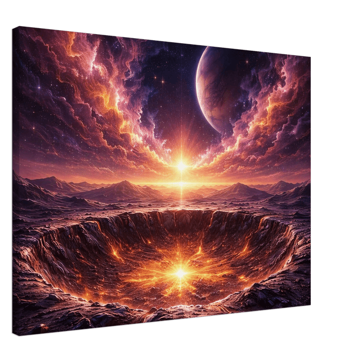 Crater Dusk – Wo Sterne schlafen und Feuer atmet - Simpls space print - Print Material