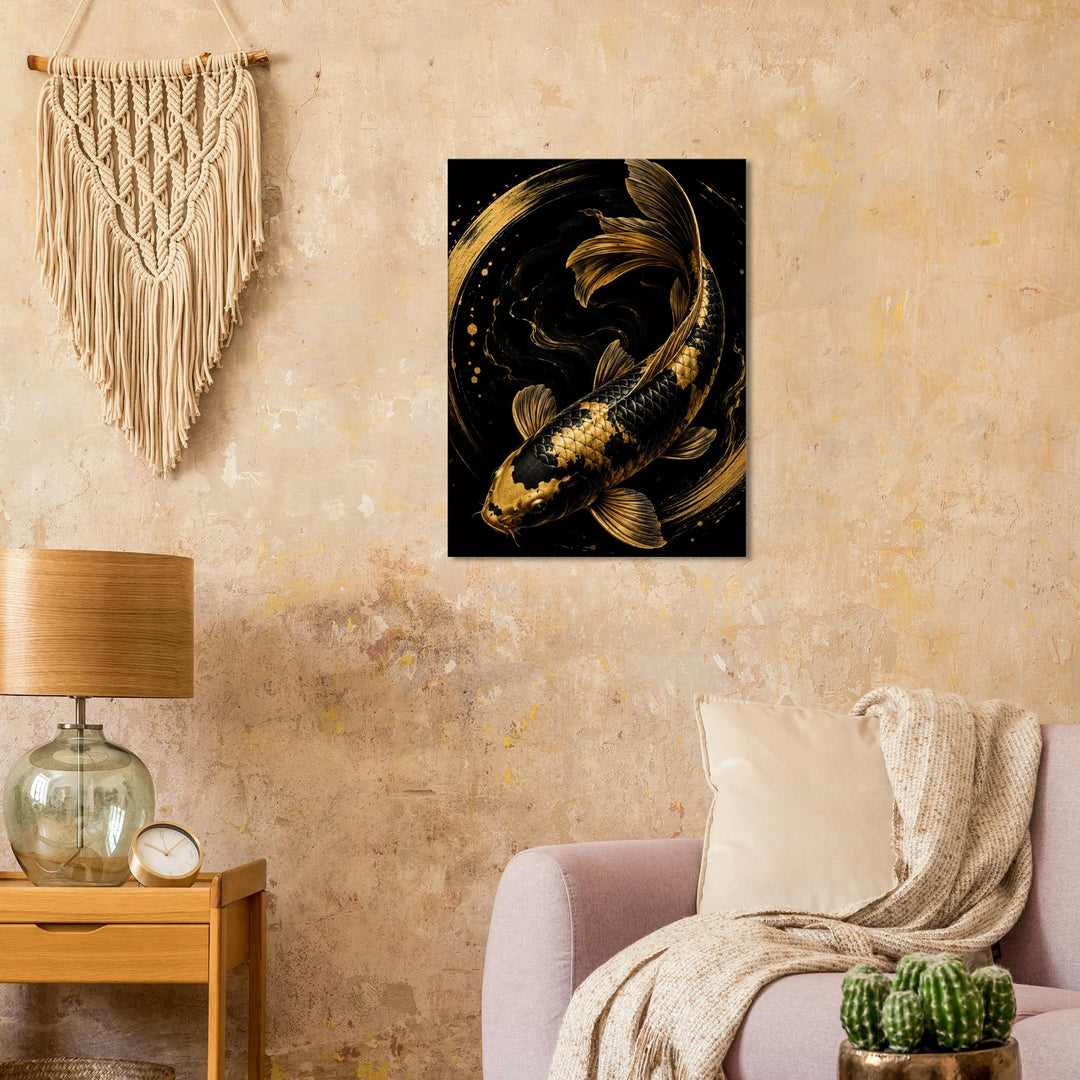 Liquid Koi – Wo Ruhe in goldene Eleganz fließt - Simpls space print - Print Material