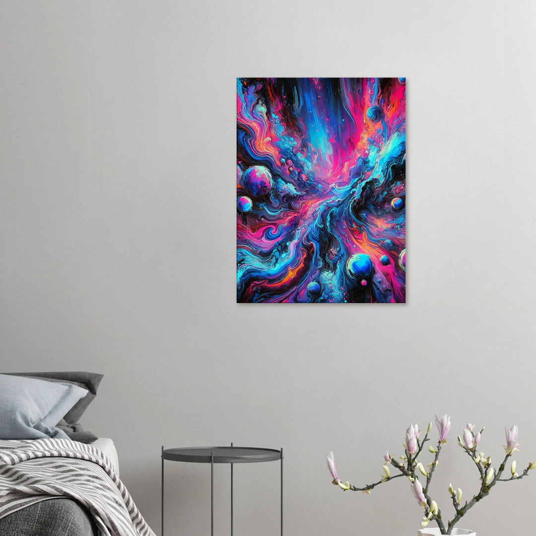 Blue-falls – Der farbige Wasserfall der Galaxie - Simpls space print-Print Material