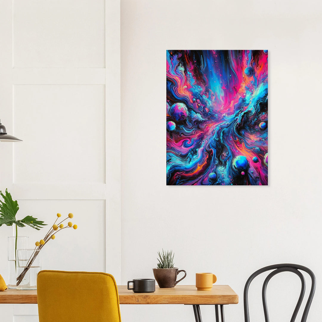 Blue-falls – Der farbige Wasserfall der Galaxie - Simpls space print-Print Material