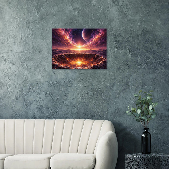 Crater Dusk – Wo Sterne schlafen und Feuer atmet - Simpls space print-Print Material