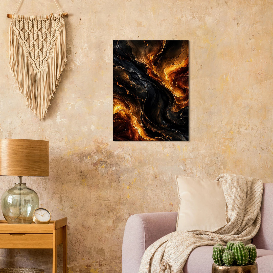 Molten Reverie – Wo Feuer zur fließenden Eleganz wird - Simpls space print-Print Material