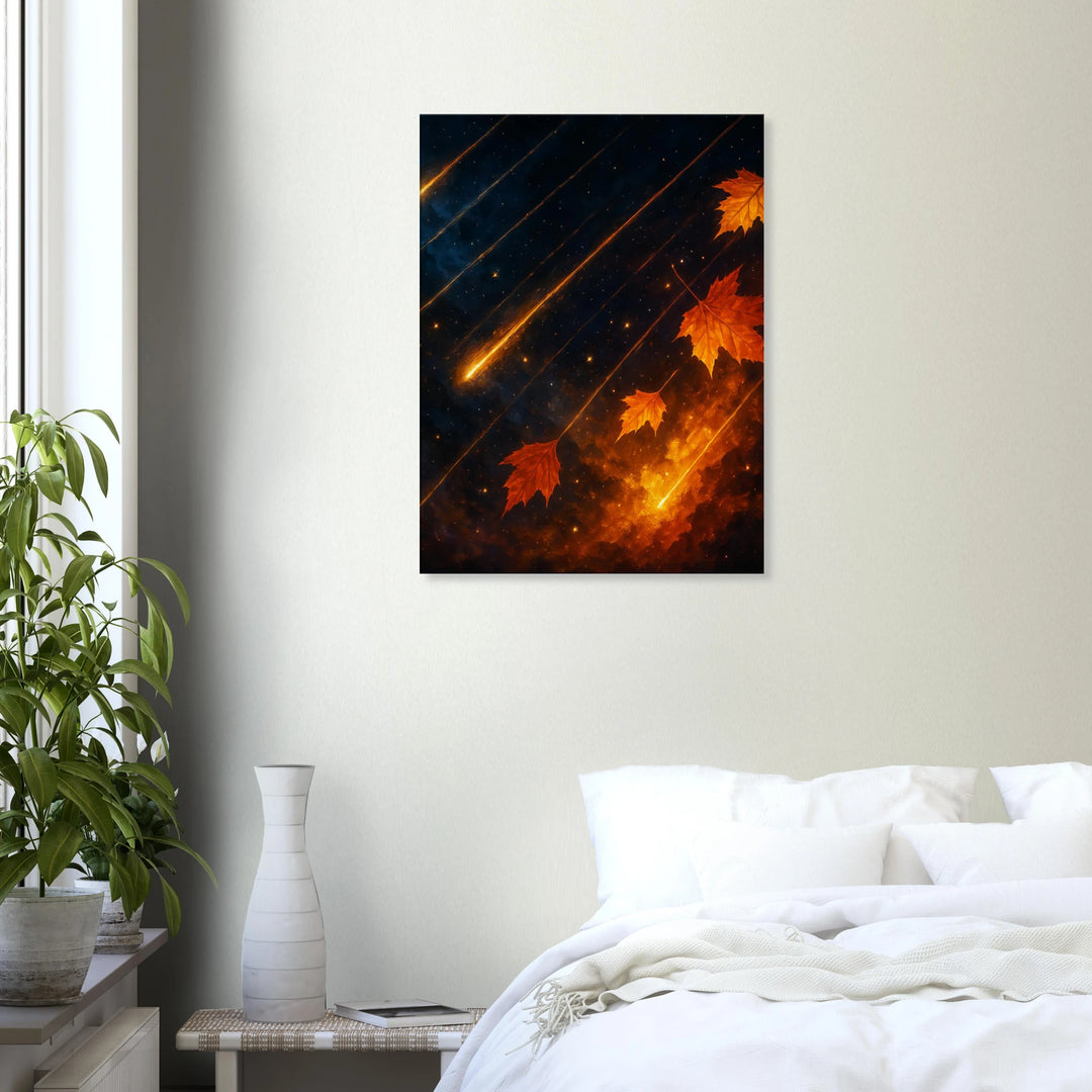Falling Stars, Falling Leaves – Wenn der Himmel den Herbst umarmt - Simpls space print-Print Material