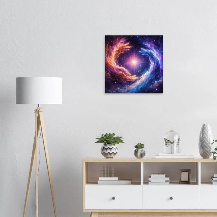 Stellar Embrace – Umarmung aus Licht und Unendlichkeit - Simpls space print-Print Material