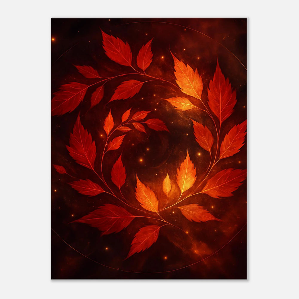 Crimson Leaves Galaxy - Simpls space print - Print Material