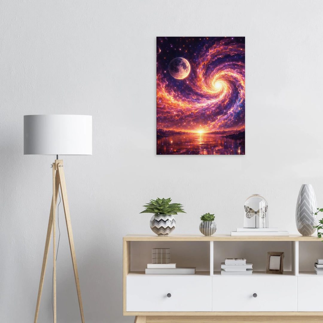 Moonwake Spiral – Kosmische Eleganz für moderne Wohnräume - Simpls space print - Print Material