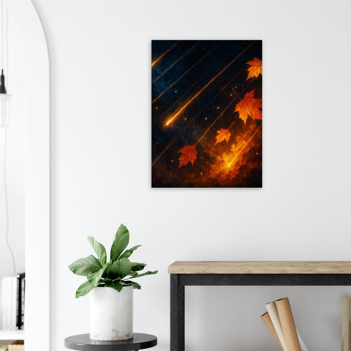Falling Stars, Falling Leaves – Wenn der Himmel den Herbst umarmt - Simpls space print-Print Material