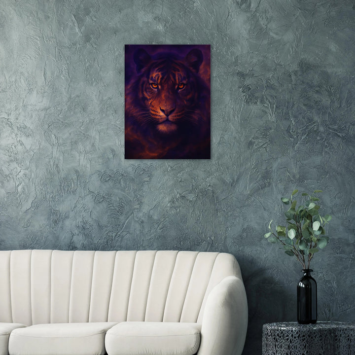 Nebula Tiger – Der kosmische Blick der Wildheit und Stille - Simpls space print-Print Material