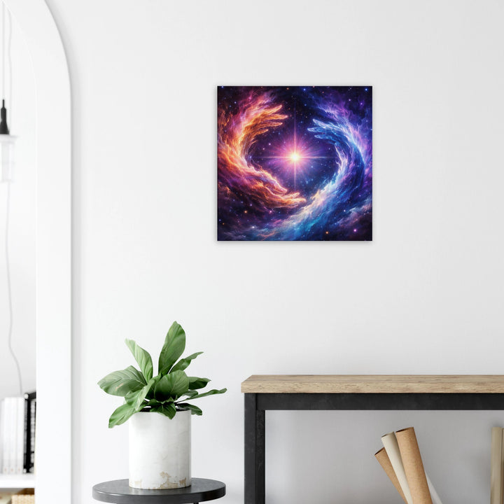 Stellar Embrace – Umarmung aus Licht und Unendlichkeit - Simpls space print-Print Material
