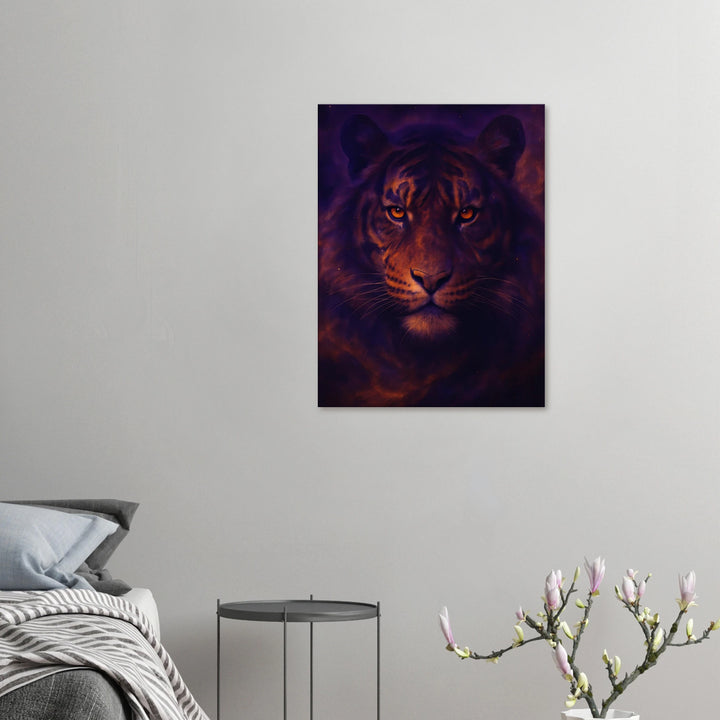 Nebula Tiger – Der kosmische Blick der Wildheit und Stille - Simpls space print-Print Material