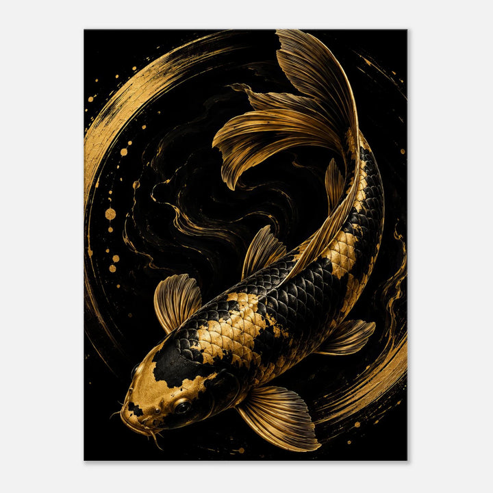 Liquid Koi – Wo Ruhe in goldene Eleganz fließt - Simpls space print-Print Material