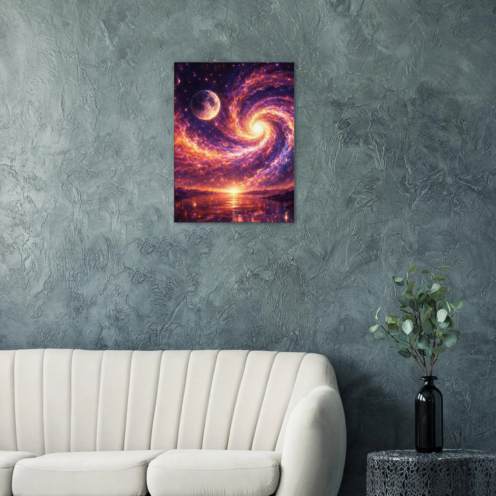 Moonwake Spiral – Kosmische Eleganz für moderne Wohnräume - Simpls space print-Print Material